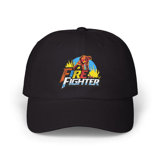 F.I.R.E.F.I.G.H.T.E.R. Vintage Dad Cap, Classic Dad Hat, Fireman Gift, Casual Cap for Heroes, Adjustable Black Firefighter Cap