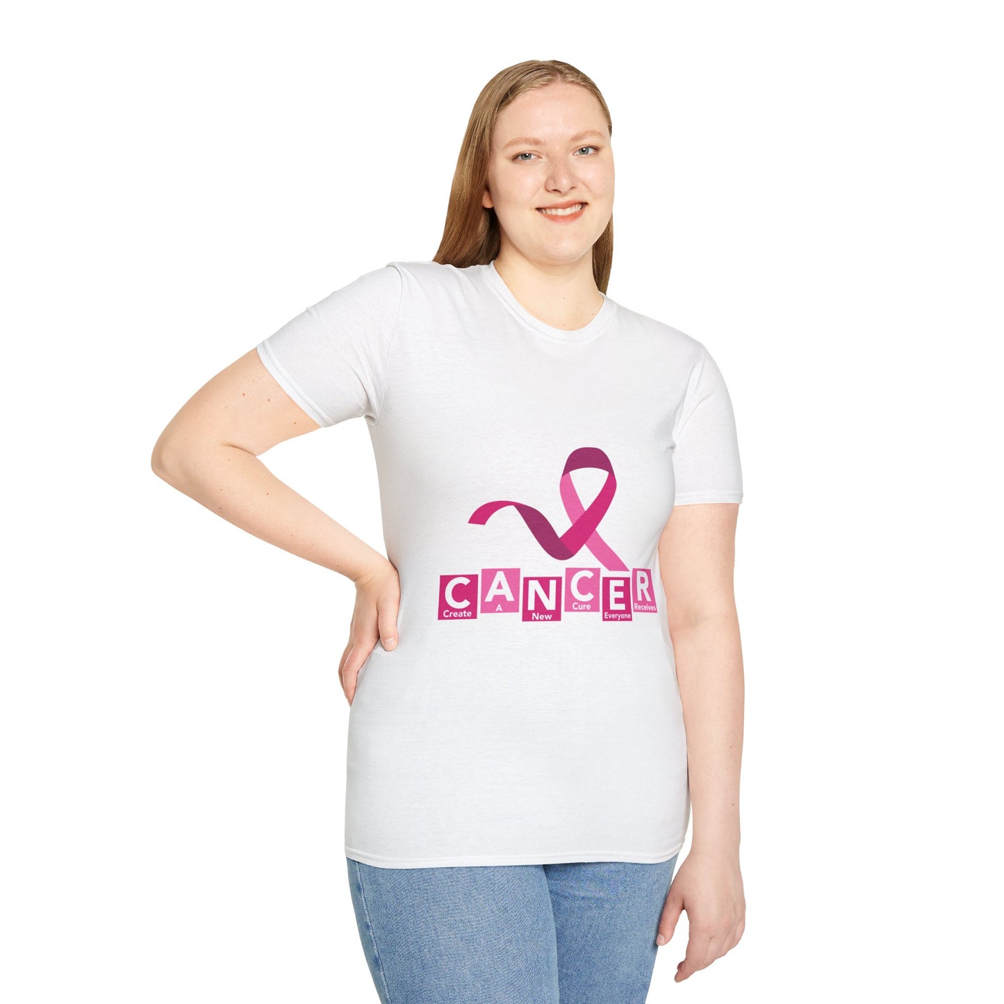C.A.N.C.E.R.  "Create a New Cure Everyone Receives" - Awareness Unisex Softstyle T-Shirt