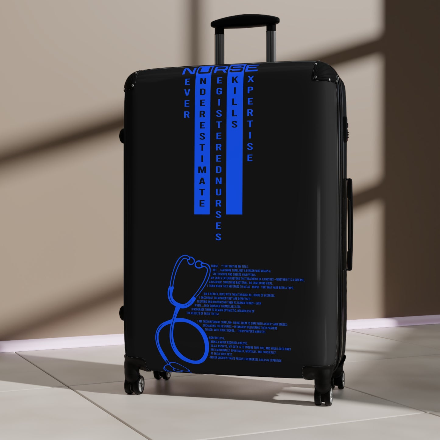 N.U.R.S.E. Suitcase, Travel Luggage for Healthcare Workers, Inspirational Gifts for Nurses, Carry-On Bag for Nurses, Stethoscope Design, [...]