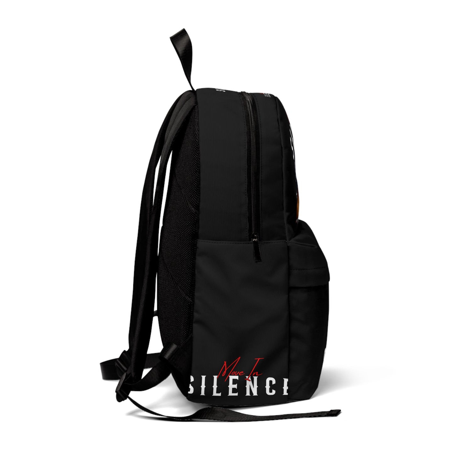 Move In S.I.L.E.N.C.E. Stylish Unisex Backpack - Bold Design, Everyday Use, School, Travel, Casual Wear, Art Lover Gift