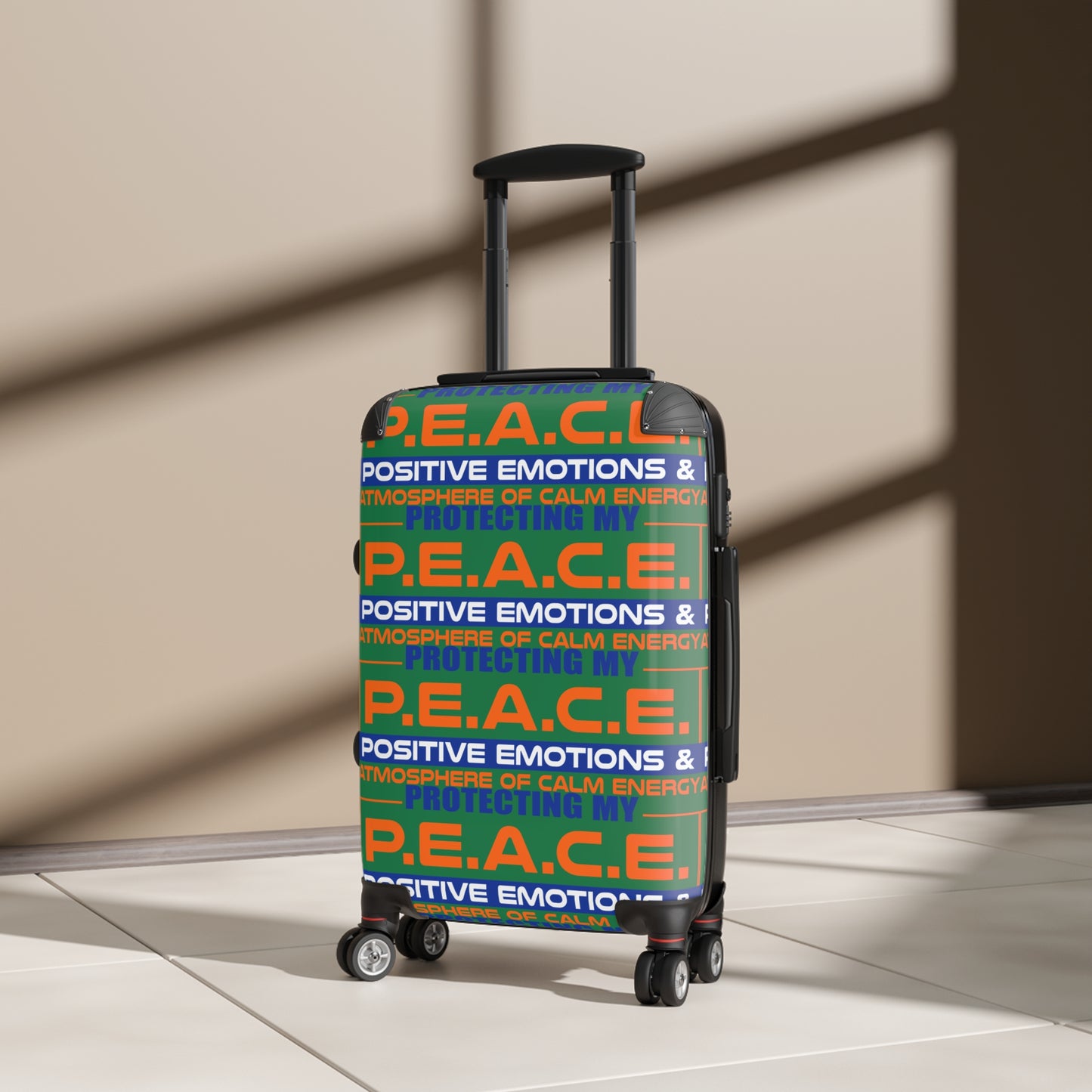 Protecting My PEACE l Vibes Suitcase | Travel Luggage for Stress-Free Journeys, Positive Emotions, Adventure, Gifts for Travelers