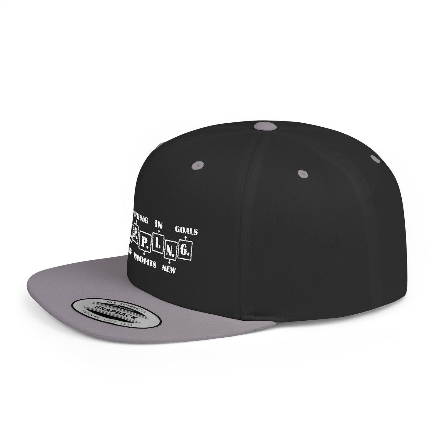 T.R.A.P.P.I.N.G. Motivational Snapback Hat for Goal Getters, Trapping Goals Cap