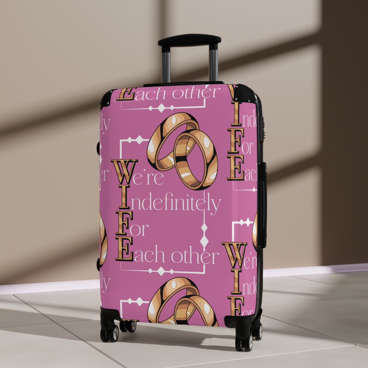 W.I.F.E. Personalized Wedding Suitcase, Travel Luggage for Couples, Honeymoon Essentials, Engaged Gifts, Bride to Be