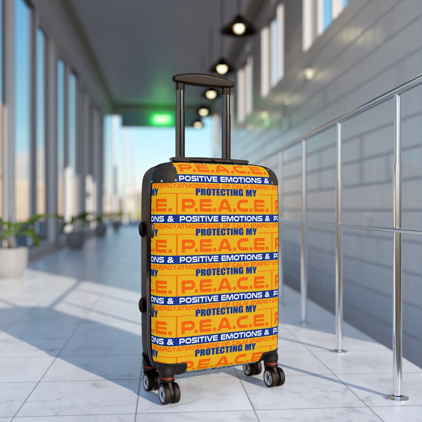 Protecting My P.E.A.C.E. Stylish Suitcase with Positive Vibes | Travel Gear, Luggage, Vacation Bag, Gift for Travelers, Peaceful Travel Essential