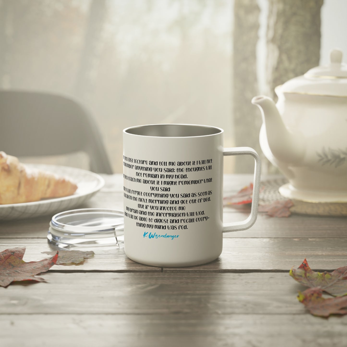 T.E.A.C.H.E.R. Insulated Teacher Coffee Mug, Fun Gift for Educators, Teacher Appreciation, Customizable, Cute Classroom Mug