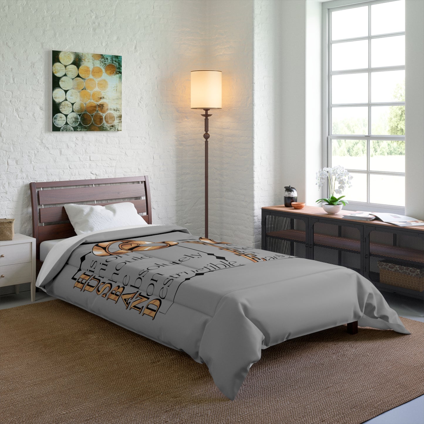 H.U.S.B.A.N.D. W.I.F.E. Couple Comforter, Wedding Gift, Anniversary Bedding, Love Decor, Cozy Bedroom Essentials