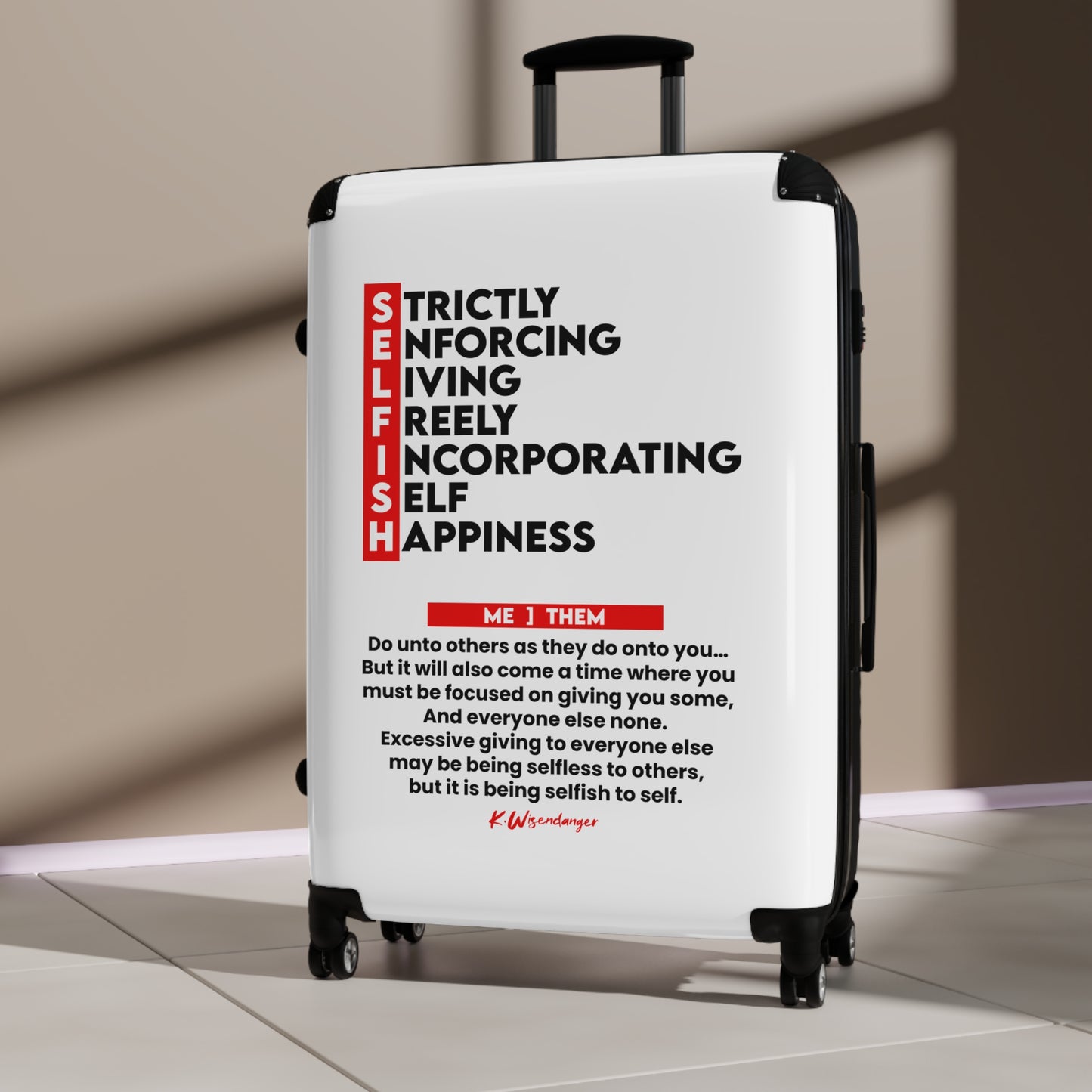 Self-Care Suitcase: Travel with Purpose, Mindful Packing, Inspirational Luggage, Gift for Travelers, Self-Love Reminder