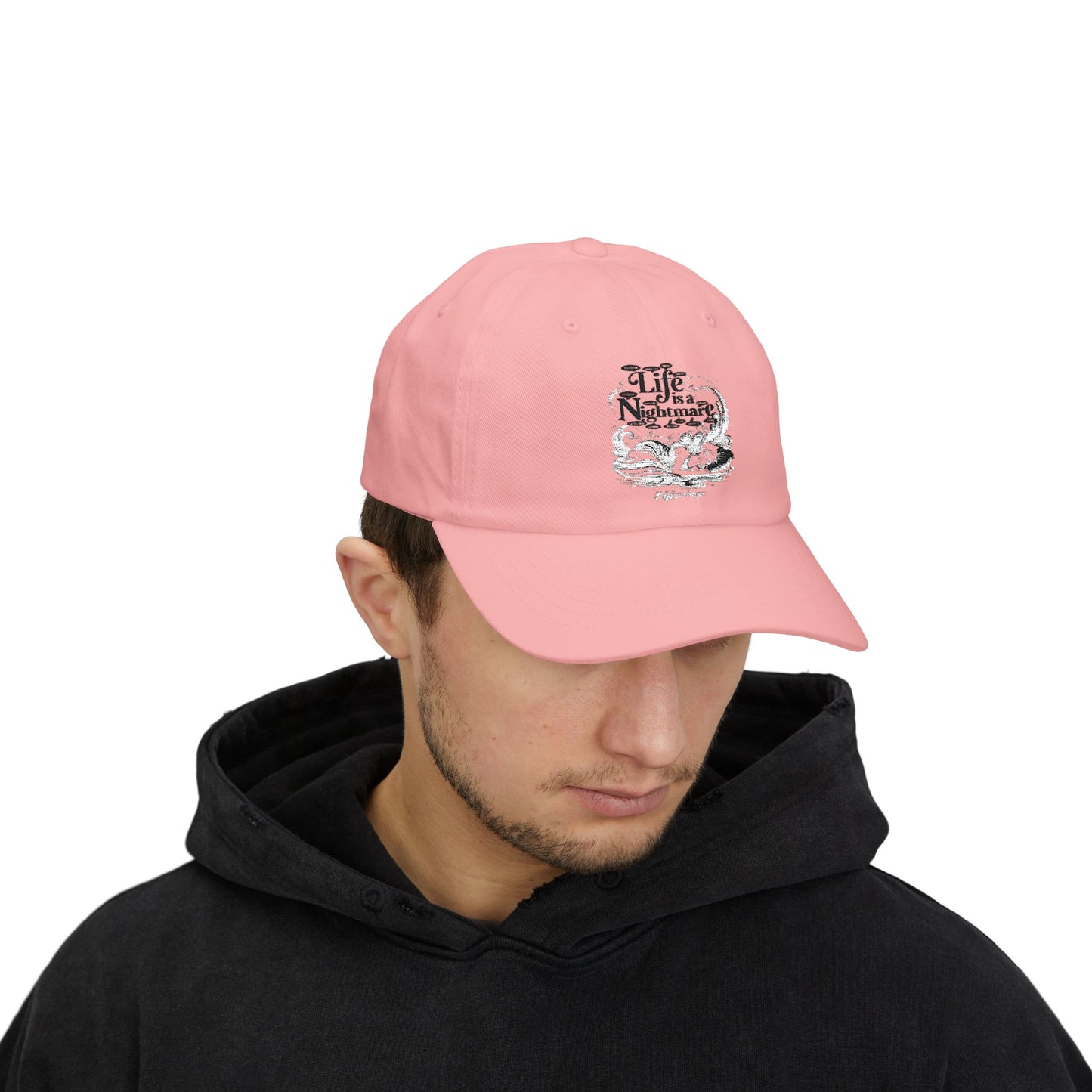 Classic Cap with "Life is a Nightmare" Design, Casual Hat,  Adjustable Cap