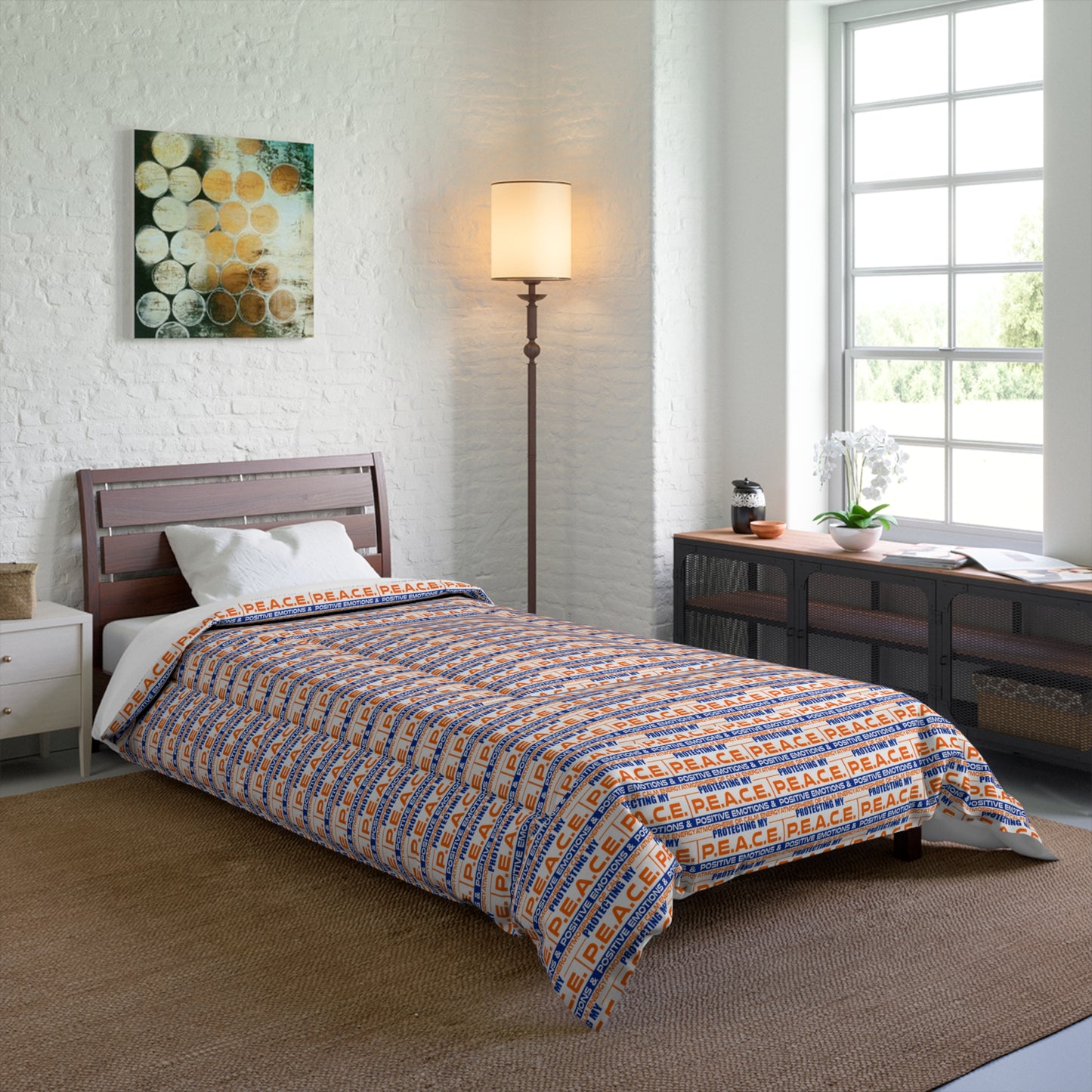 Protecting My P.E.A.C.E. Comforter, Cozy Bedding, Home Decor, Modern Quilt, Bedroom Makeover, Seasonal Gift
