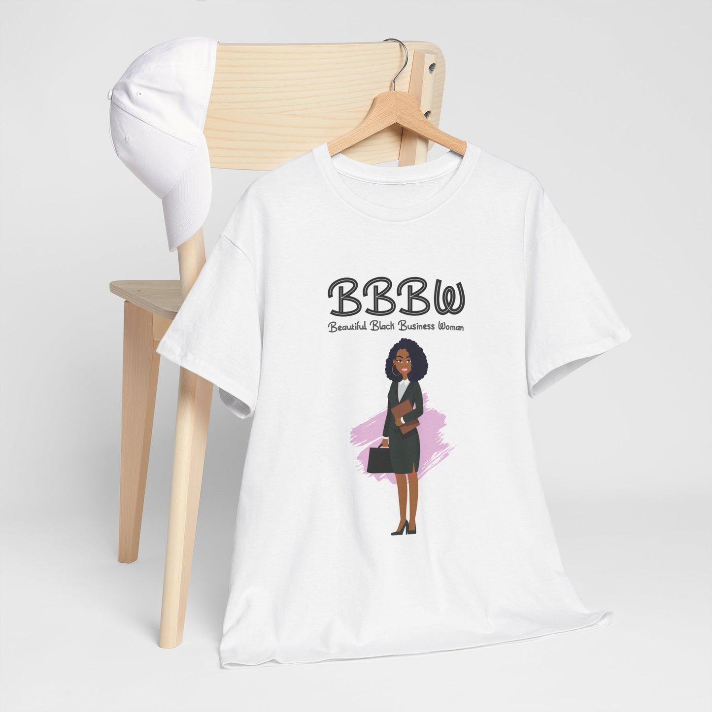 Empowering Unisex Heavy Cotton Tee - "Beautiful Black Business Woman" Graphic