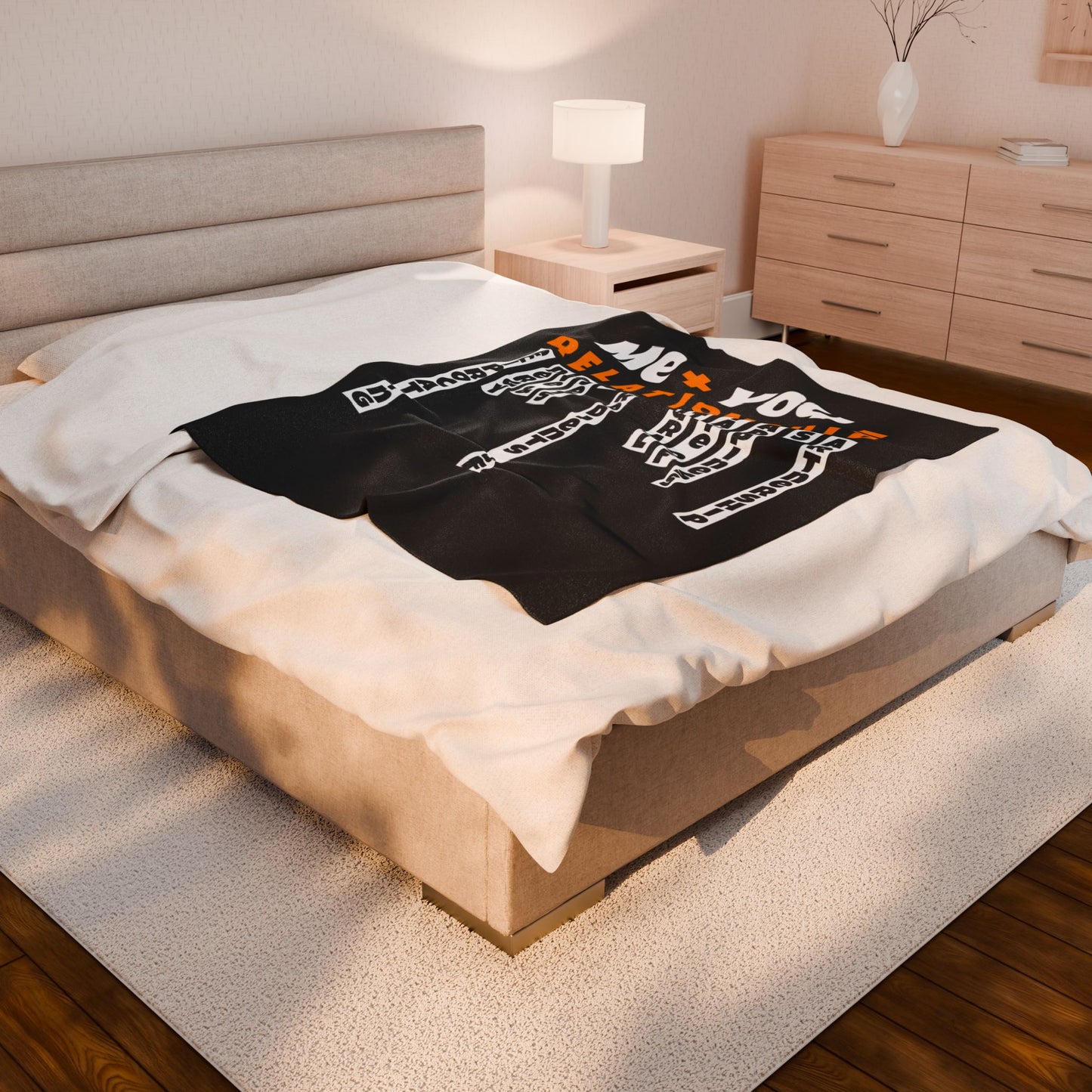 Cozy Relationship Velveteen Blanket - Perfect for Couples, Love Gifts, Home Decor, Snuggle Time, Unique Wedding Present