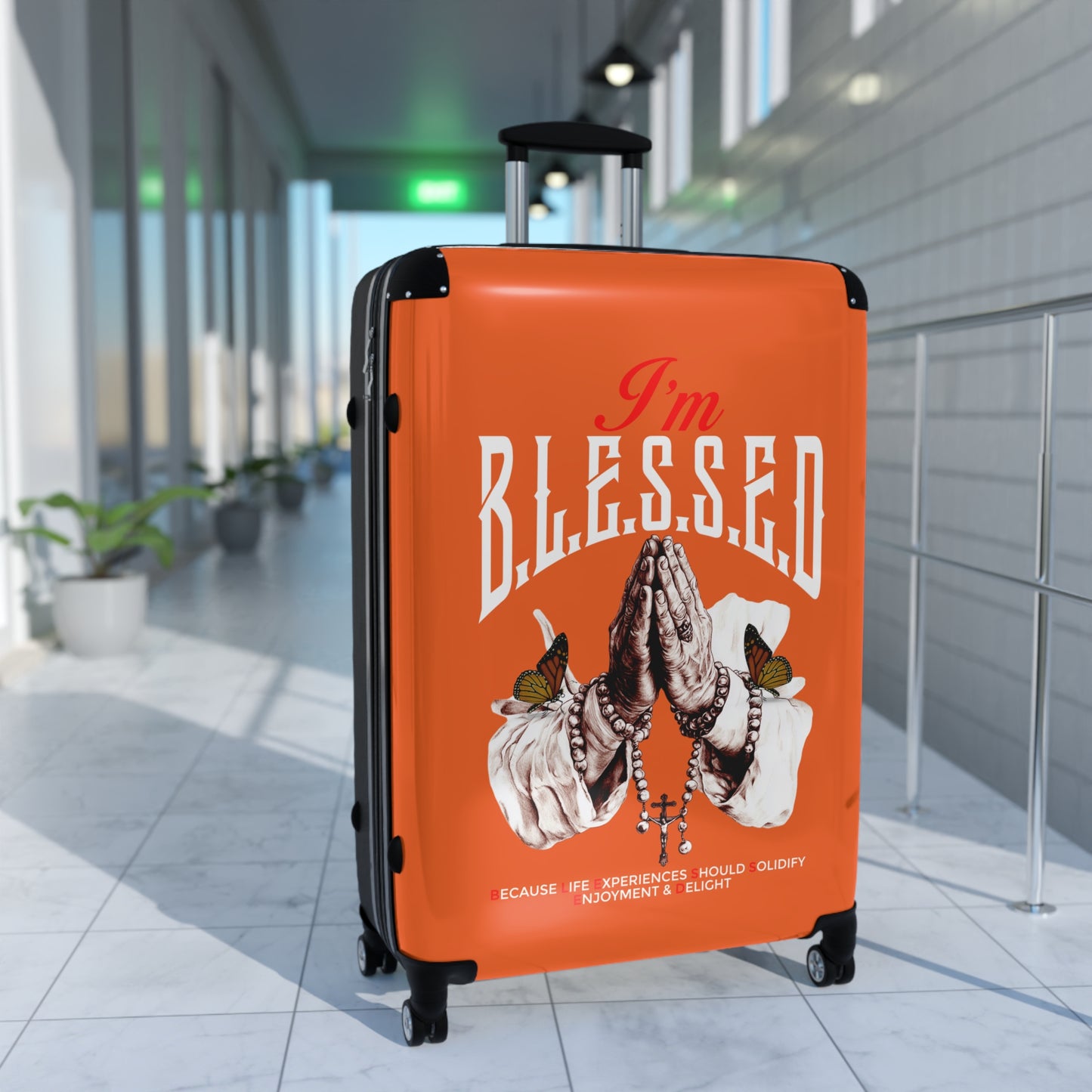 Blessed Suitcase - Travel Luggage, Perfect for Holidays, Gift for Travelers, Inspirational Carry-On, Faith-Based Travel Gear