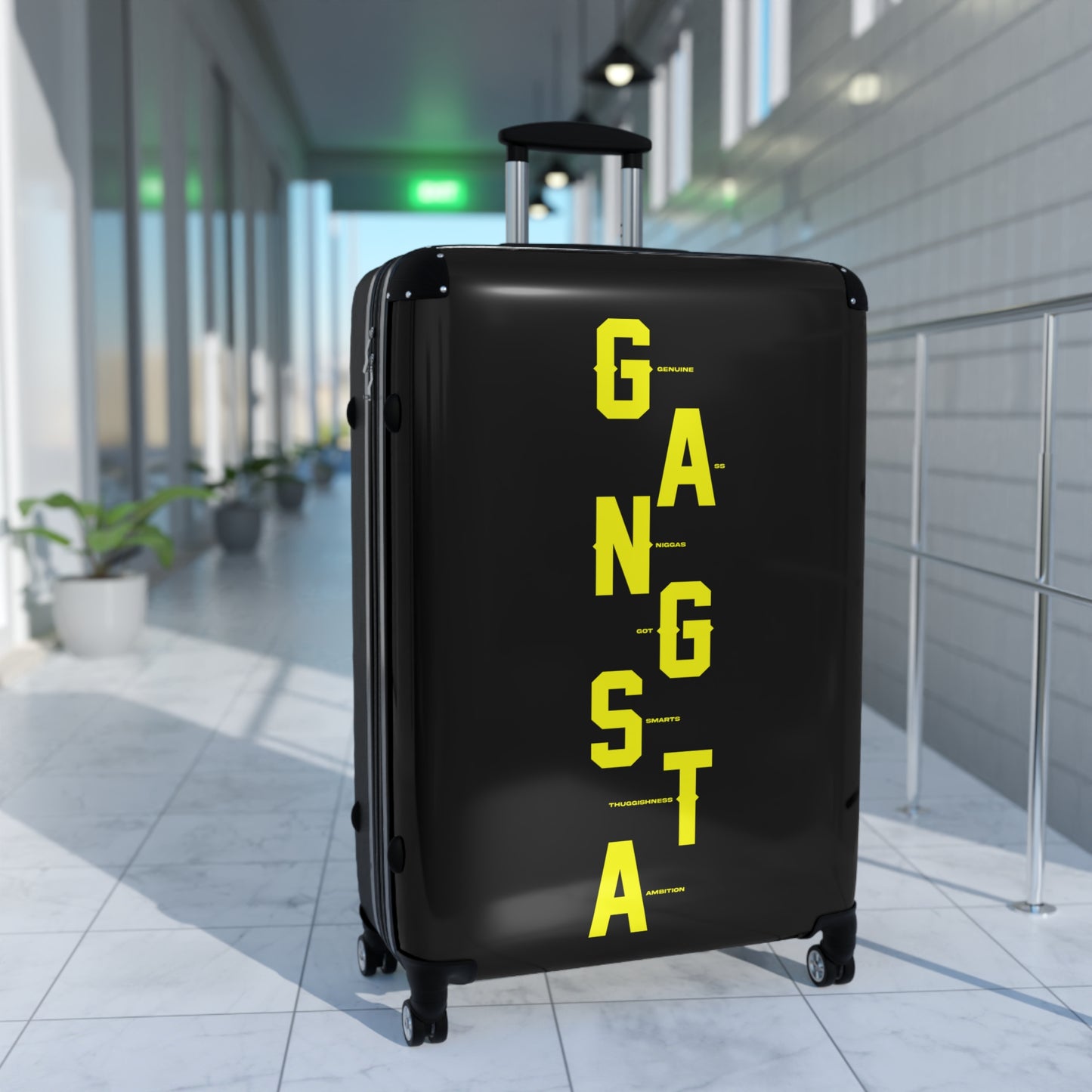Gangsta Suitcase - Travel Bag for Adventurers, Fun Vacation Luggage, Perfect for Street Style, Gift for Travelers