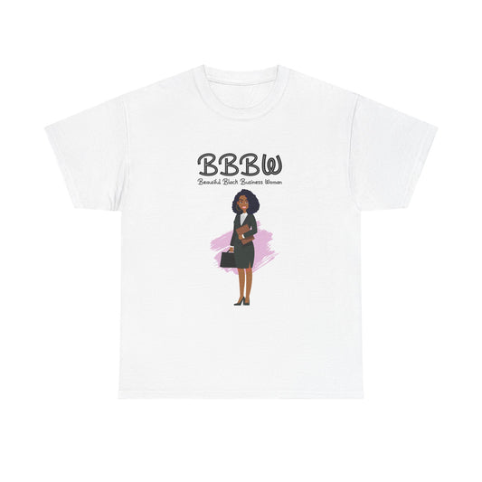 Empowering Unisex Heavy Cotton Tee - "Beautiful Black Business Woman" Graphic