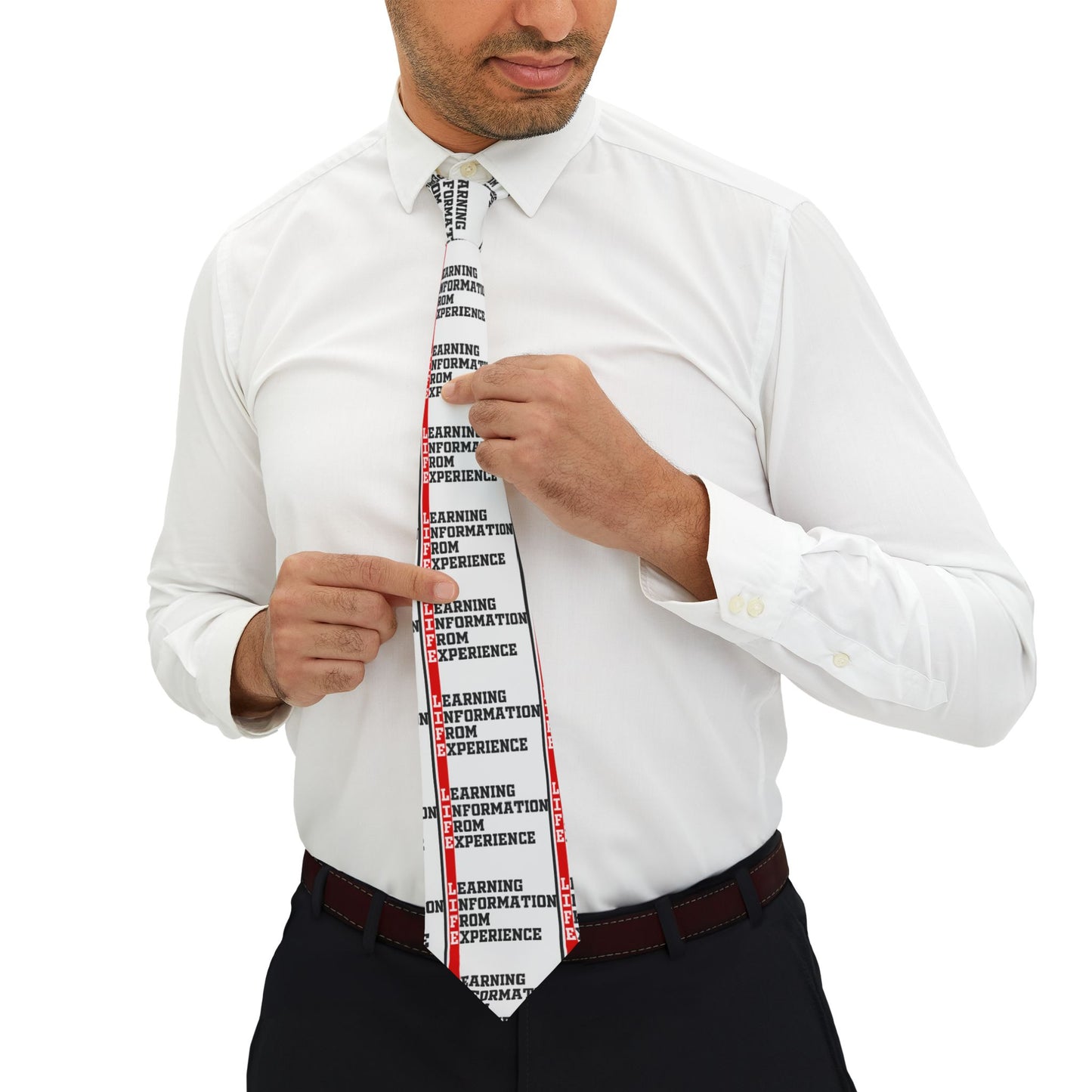 L.I.F.E. Trendy Necktie with Inspirational Quotes, Formal Neckwear for Men, Gift for Graduations, Business Attire, Unique Statement Piece