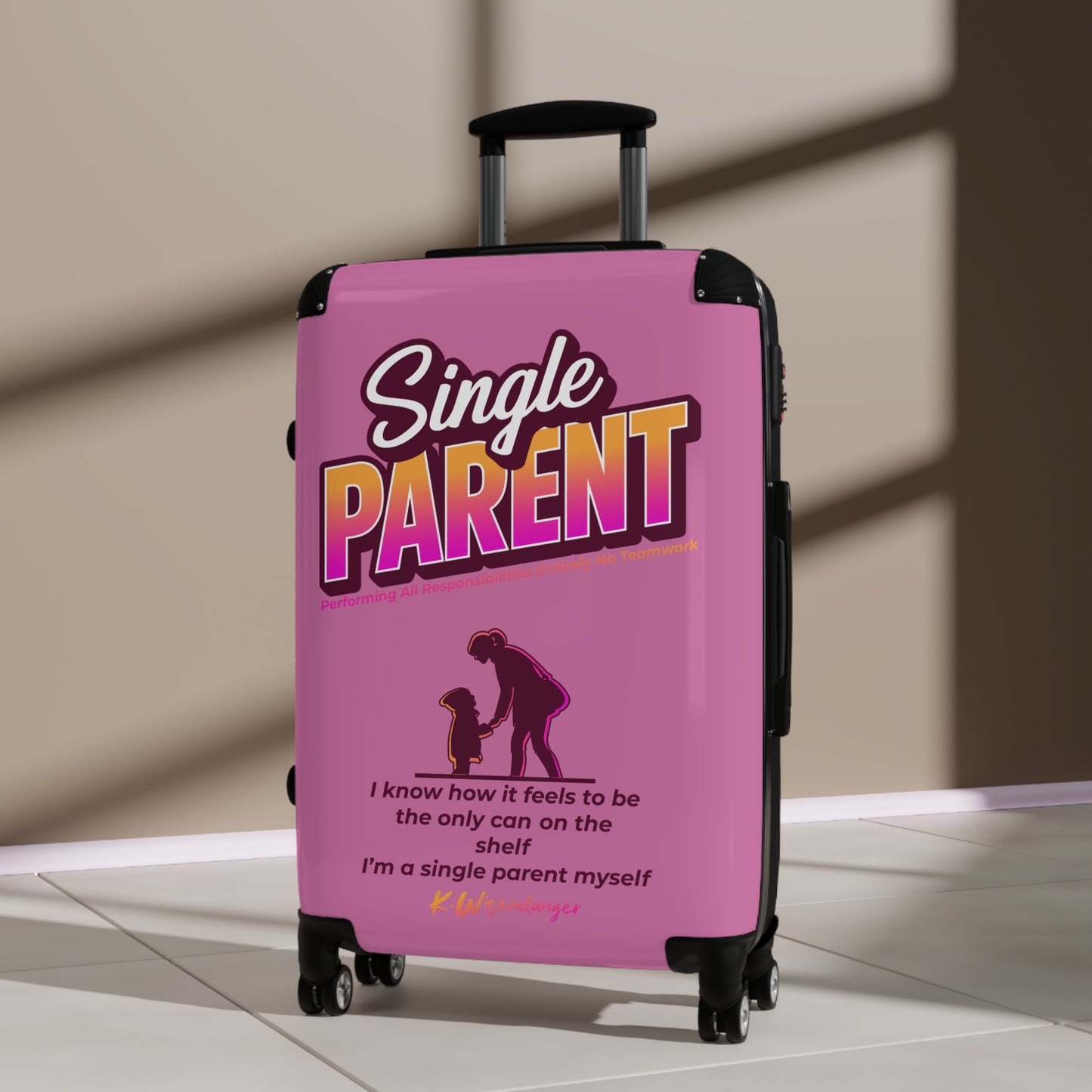 Single Parent Suitcase – Stylish Luggage for Single Parents, Perfect for Travel, Family Vacations, Gift for Mom or Dad