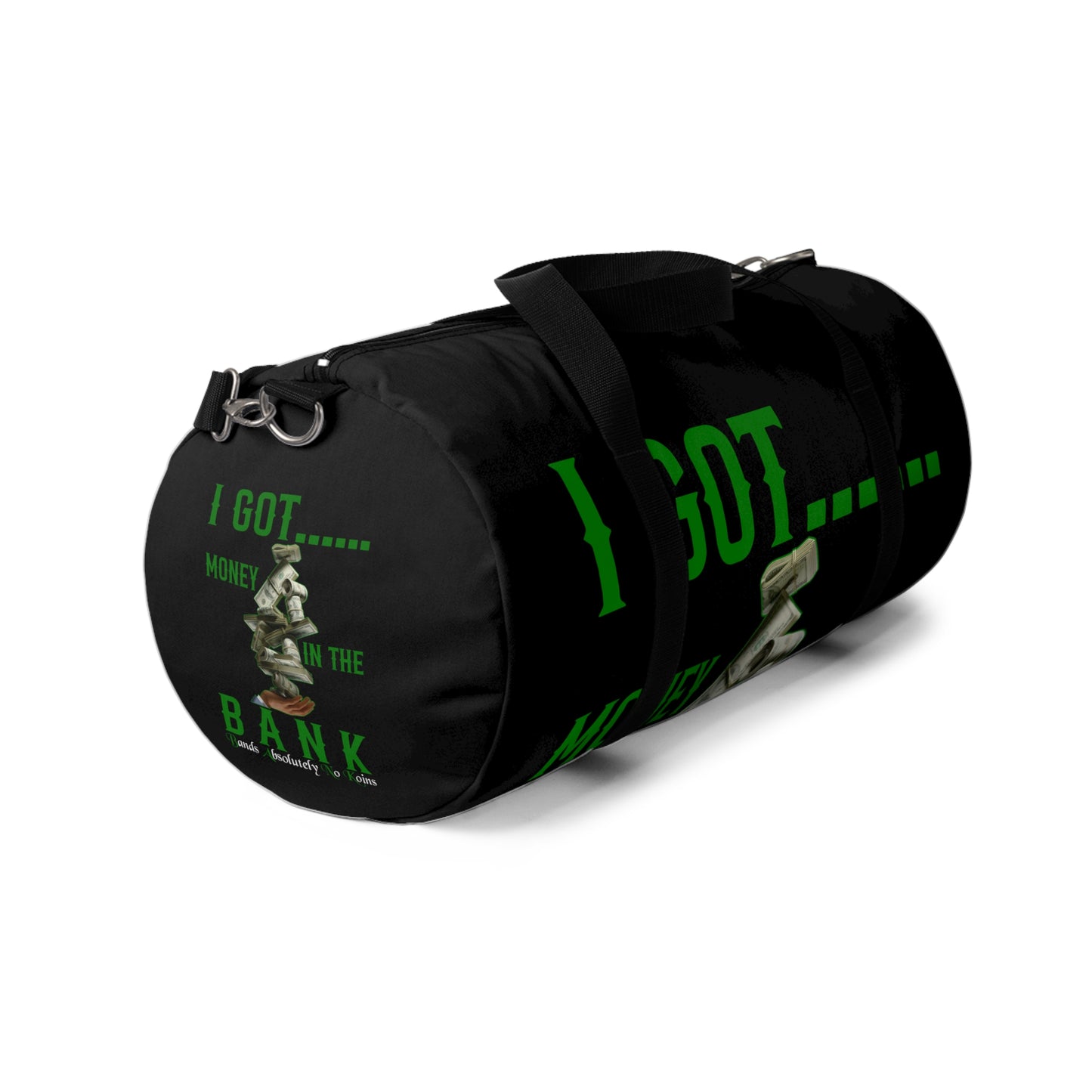 Money In The B.A.N.K. Themed Duffel Bag for Gym, Travel, or Sports | Fun Gift for Financial Goals, Motivational Bag, Workout Tote, Stylish Overnighter