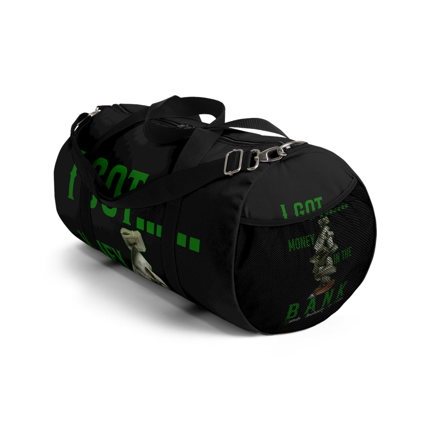 Money In The B.A.N.K. Themed Duffel Bag for Gym, Travel, or Sports | Fun Gift for Financial Goals, Motivational Bag, Workout Tote, Stylish Overnighter