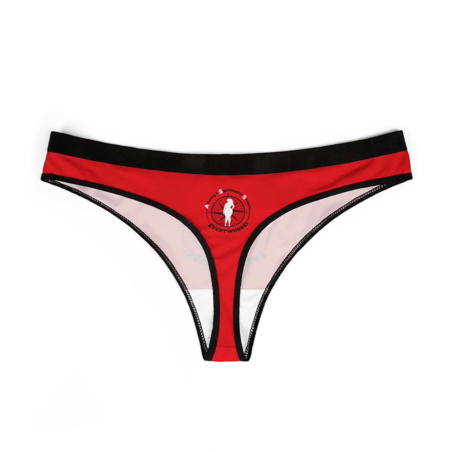 A.S.S. Everywhere (Alluring Significantly Shapely) Stylish Women's Thongs - Comfortable Underwear, Lace Trim, Casual Wear, Gift for Her