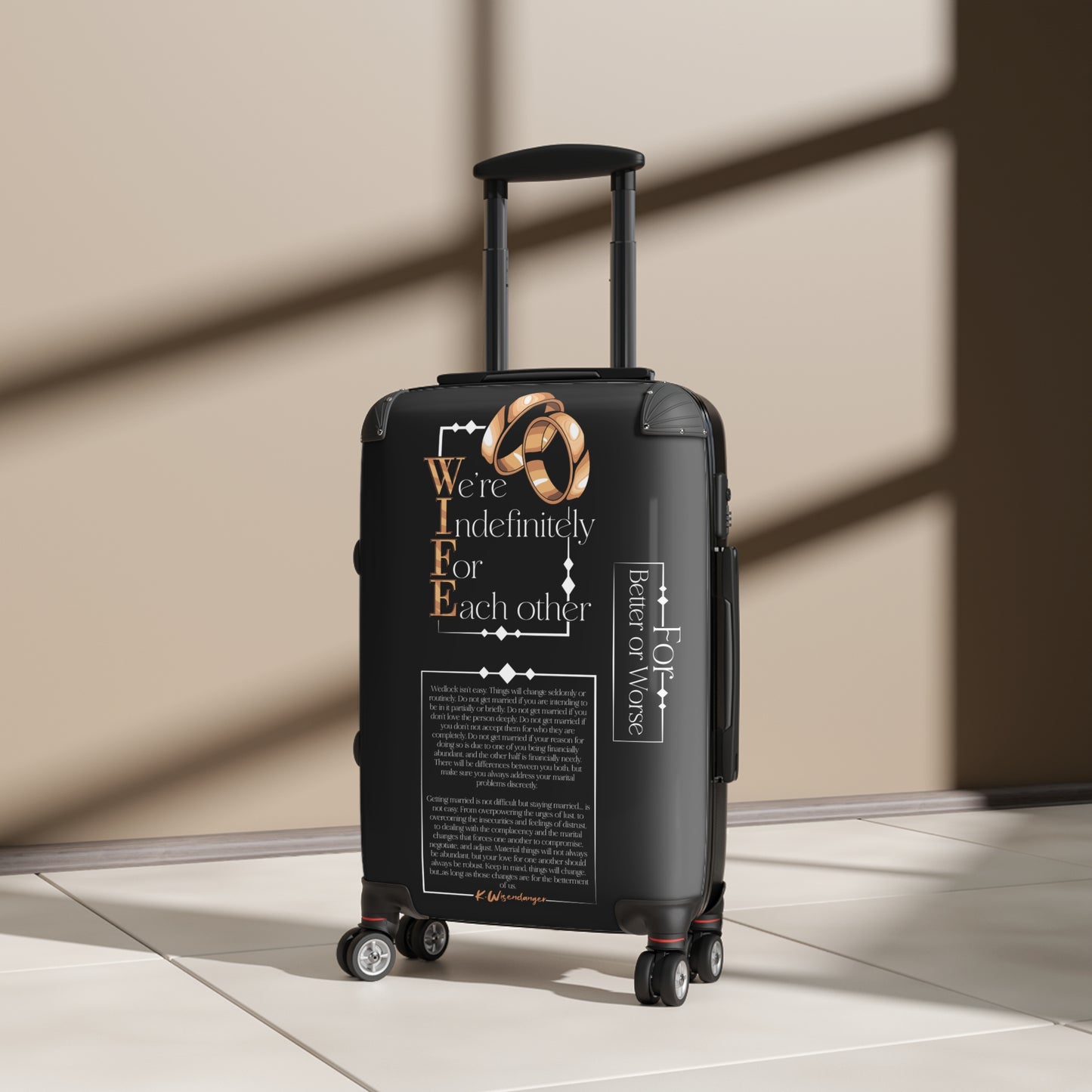 W.I.F.E. Personalized Suitcase for Couples, Romantic Travel Luggage, Wedding Gifts, Anniversary Gifts, Love Quotes Case
