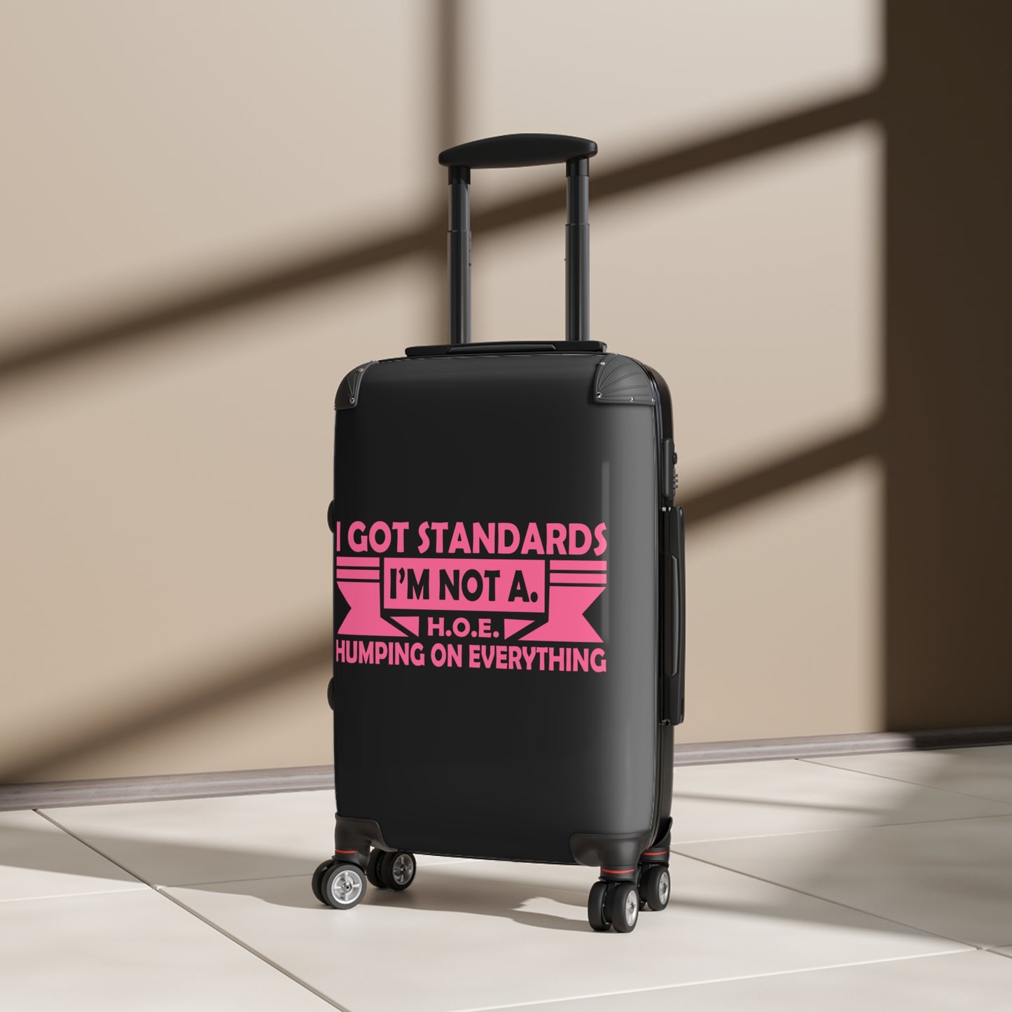 Trendy Luggage with Attitude - 'I Got Standards, I'm Not A H.O.E.' Suitcase - Perfect for Travel Enthusiasts, Vacation, Gift Ideas, [...]