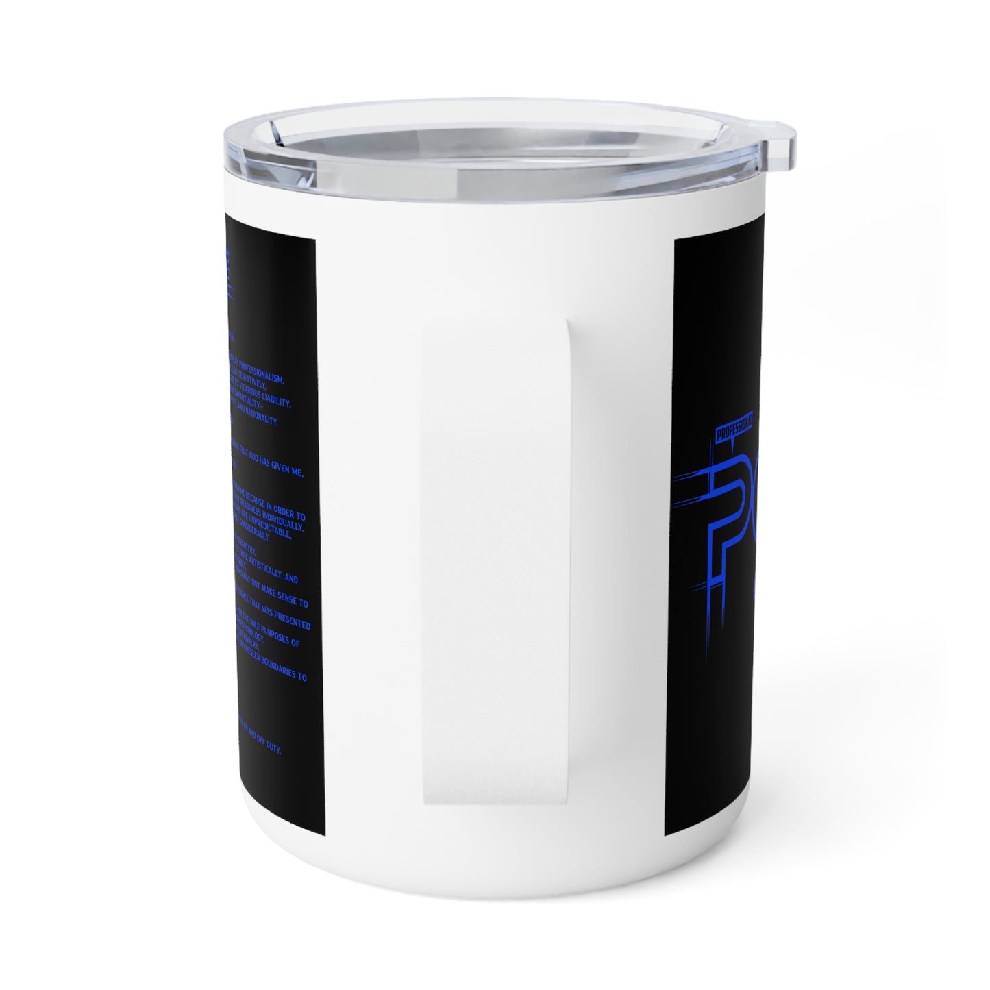 P.O.L.I.C.E. (Professional Officer of Law Improving Communities on Earth) Urban Insulated Coffee Mug, 10oz - Perfect for Daily Coffee, Gifts for Police Officers