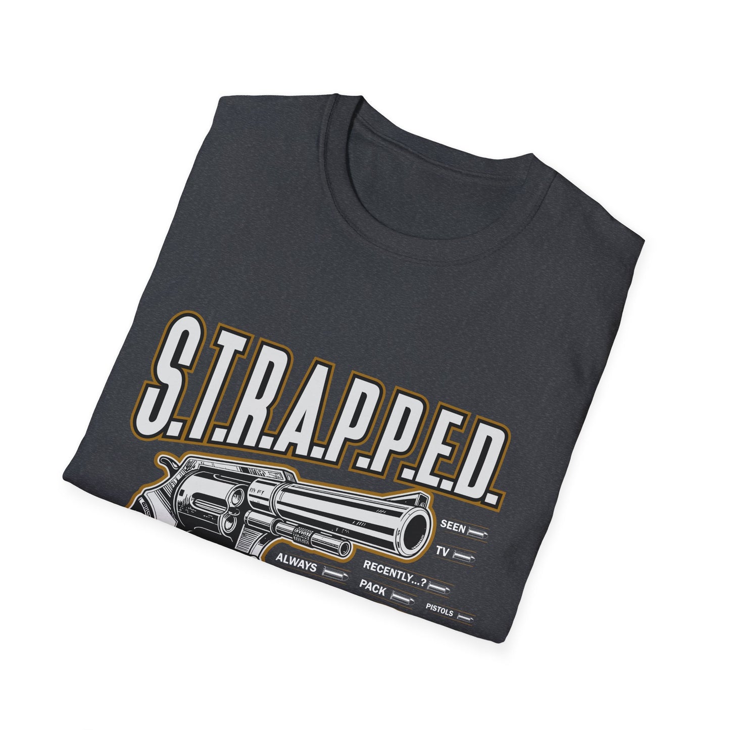 Stylish Graphic Tee, Edgy Strapped T-Shirt, Casual Wear, Statement Shirt, Gift for Music Lovers, Unique Fashion