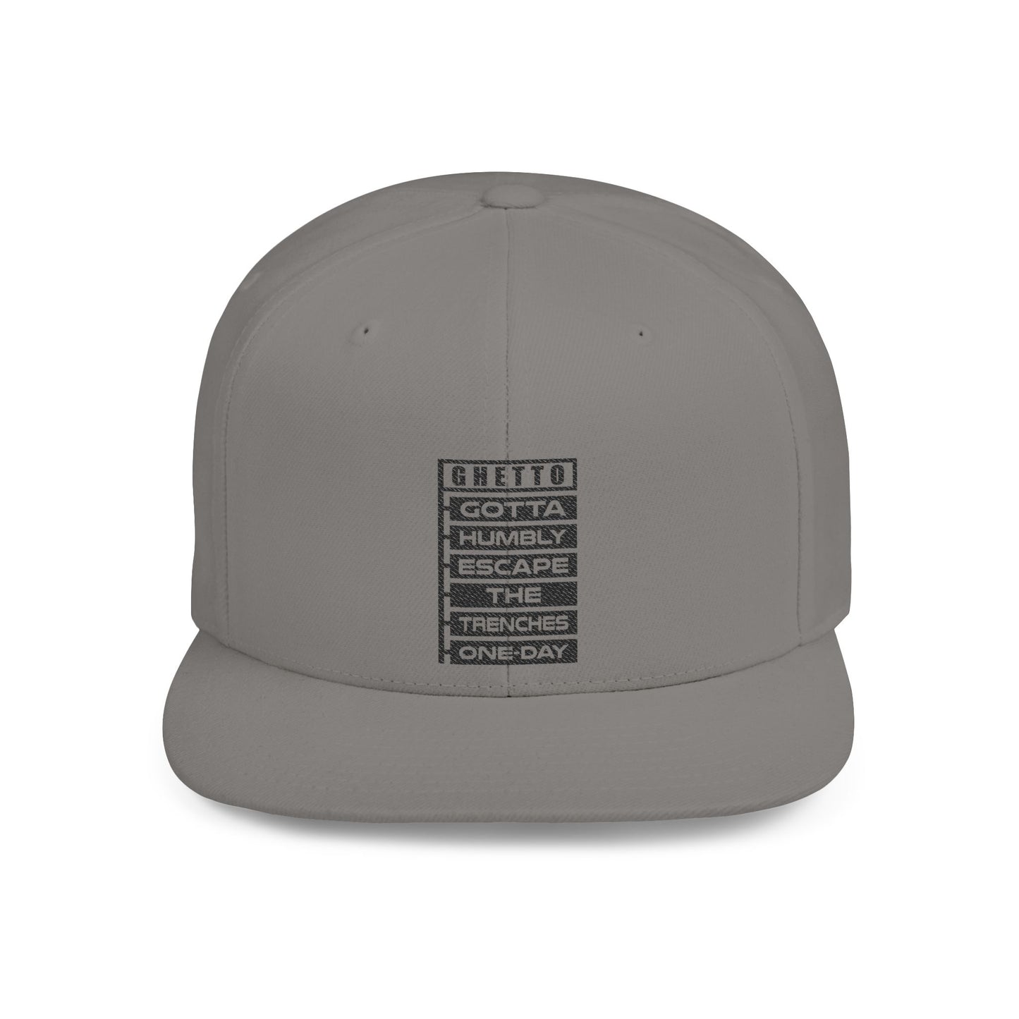 G.H.E.T.T.O. Stylish Flat Bill Snapback Hat, Streetwear Cap for Casual Outings